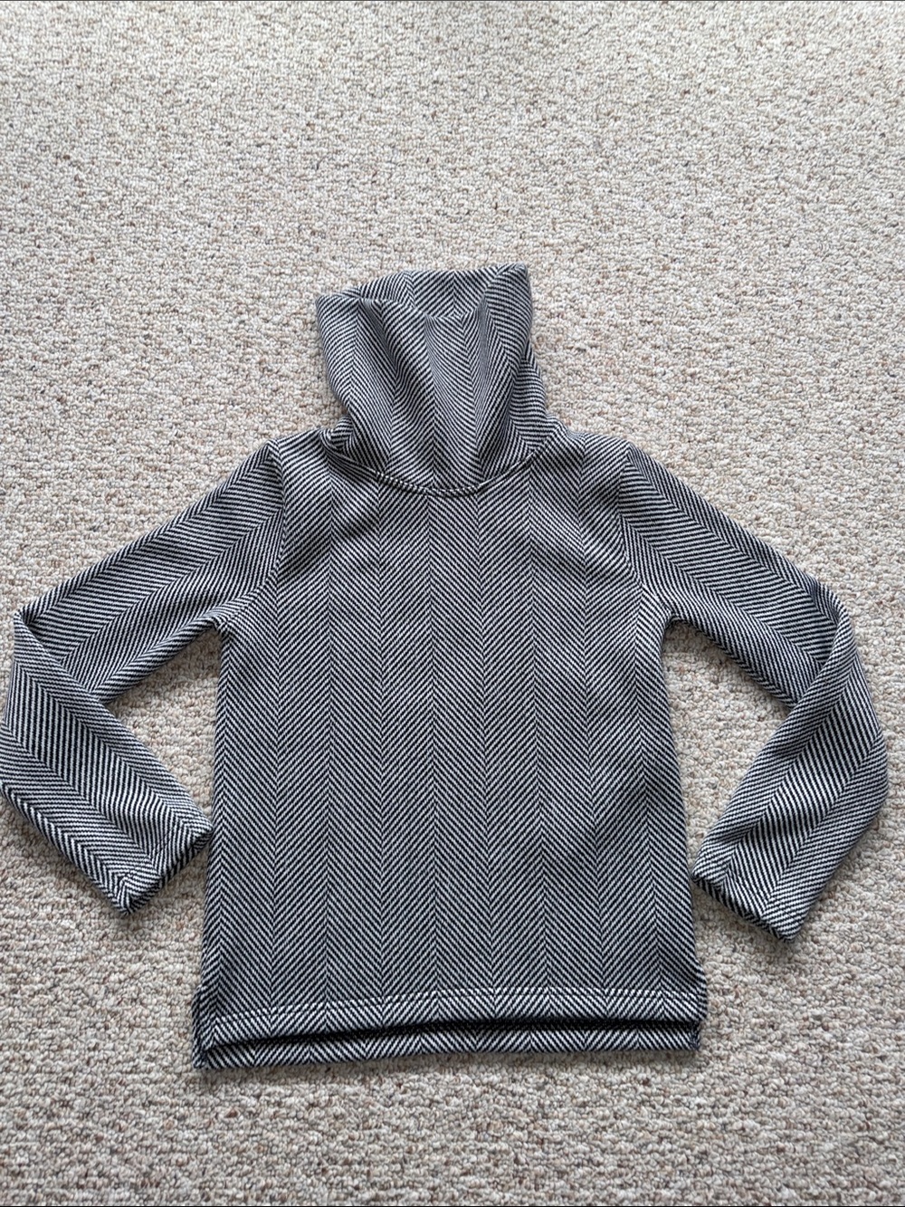 J. Crew Black & White Herringbone Turtleneck Sweater